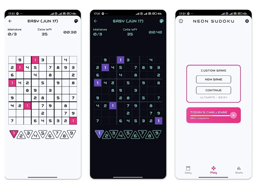 Neon Grid Sudoku screenshot